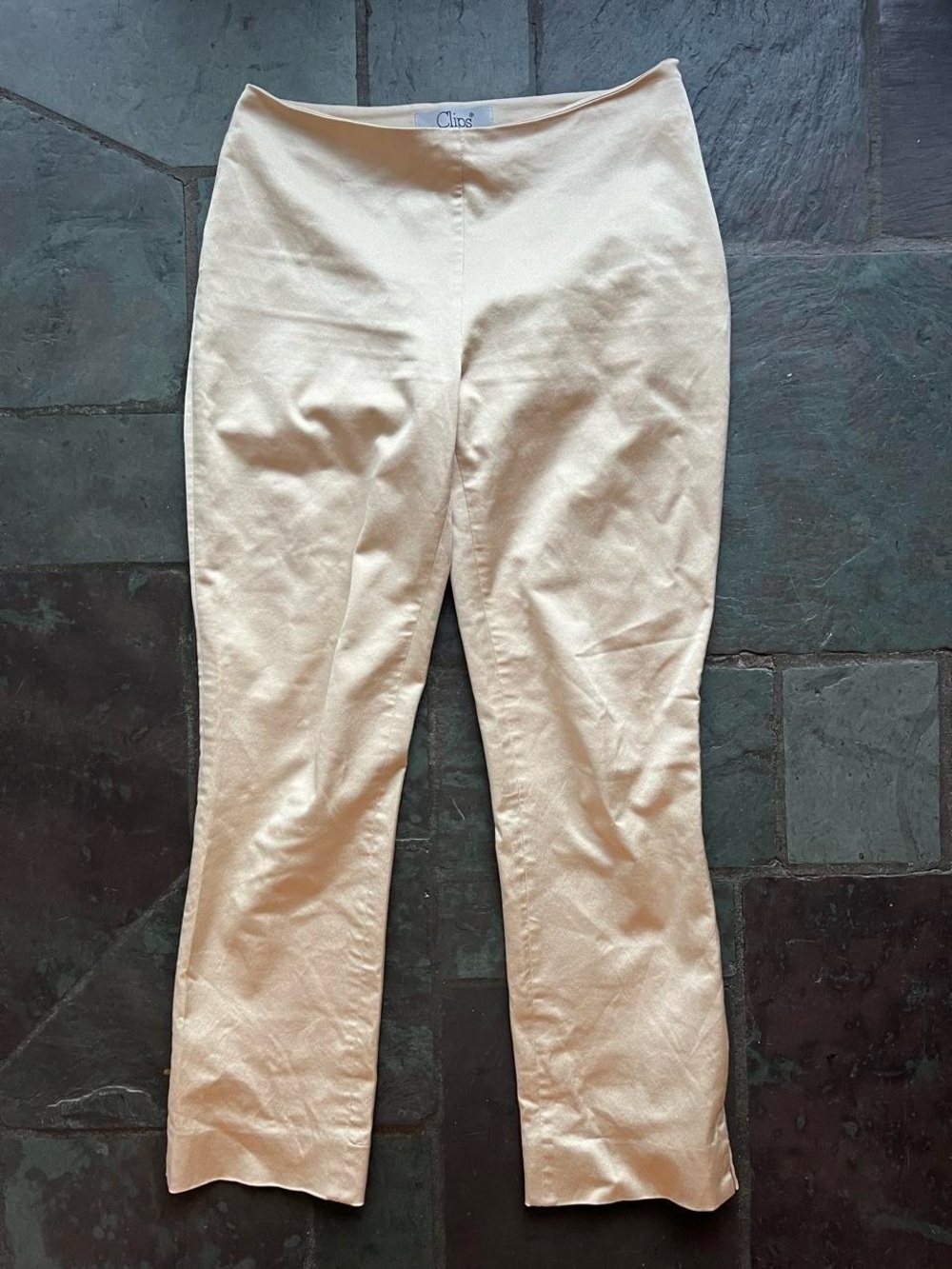 Elegant shiny cream/gold pants, small